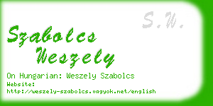 szabolcs weszely business card